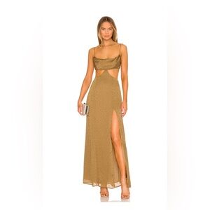 Lovers and Friends Jamey Maxi Dress in Gold